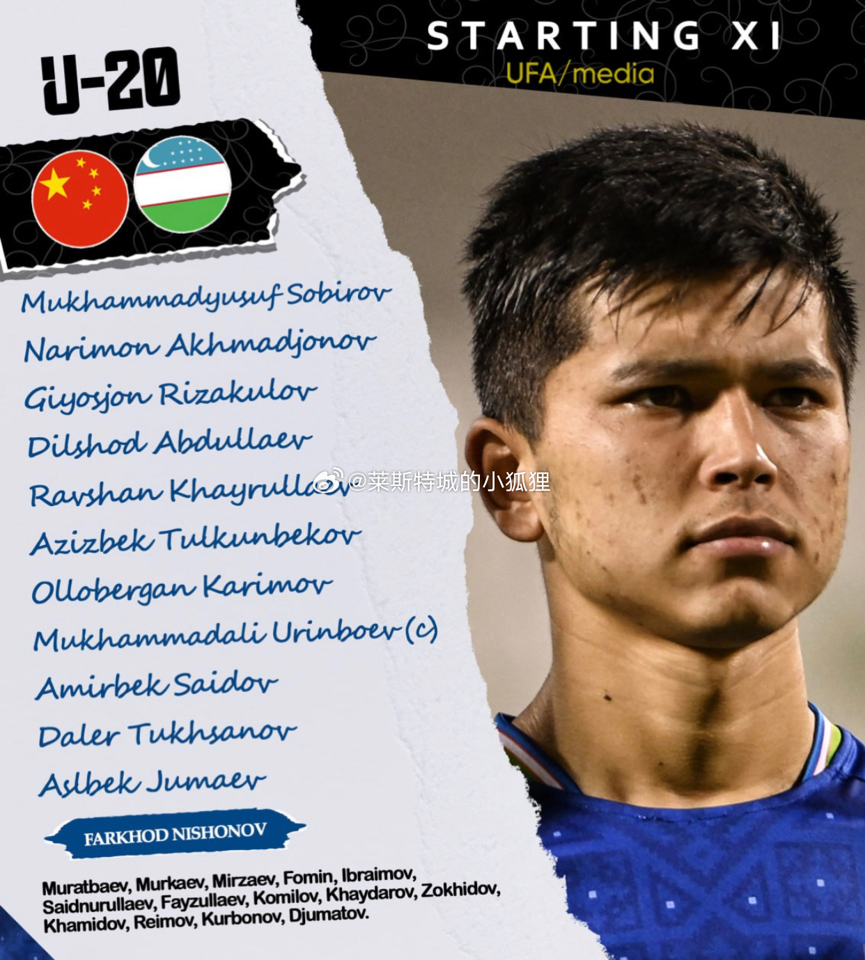  補(bǔ)時第2分鐘丟球！中國U20國青半場0-1落后烏茲別克斯坦U20