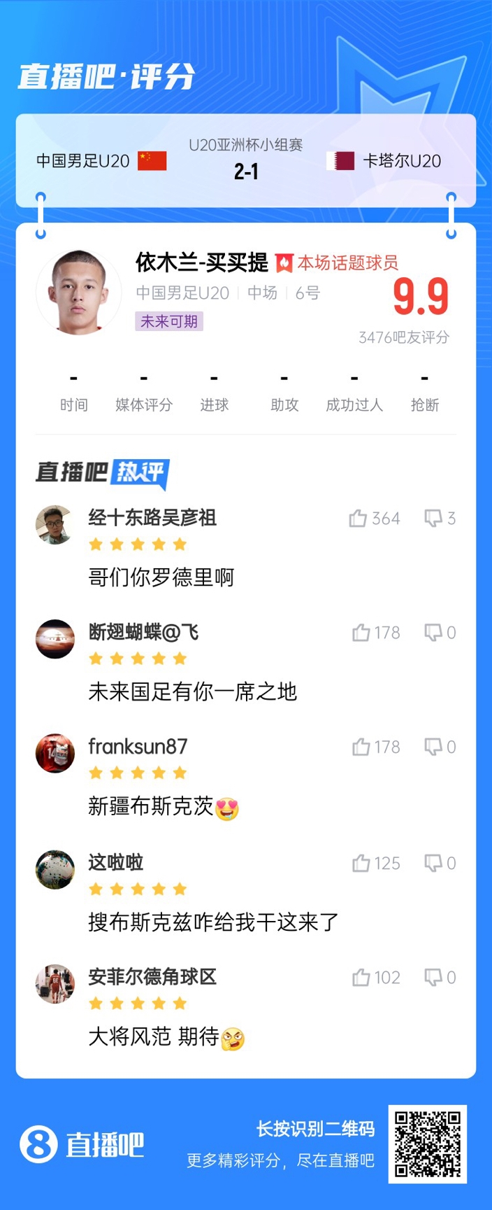  依木蘭+陳澤仕泰山中場連線！19歲依木蘭獲封：新疆布斯克茨！