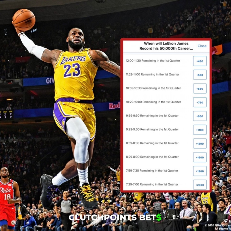  僅差1分！詹姆斯今日何時破五萬分賠率：開場30秒內最被看好