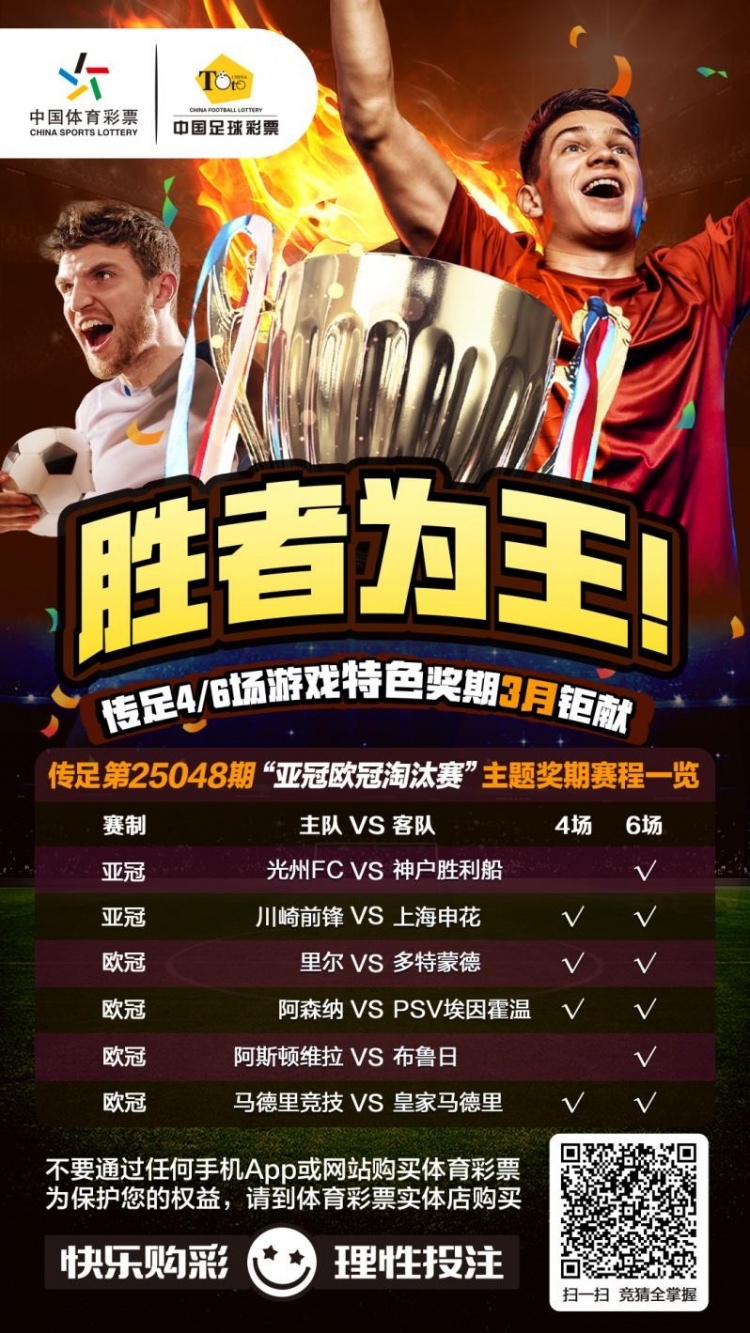  勝者為王！傳足特色獎(jiǎng)期第25048期聚焦亞冠歐冠淘汰賽